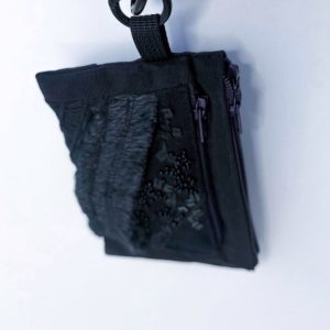 黑色手工刺繡拉鍊零錢包：圖片 3