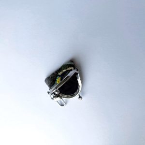 黑彩珠迷你手工刺繡零錢鑰匙口金包：圖片 3