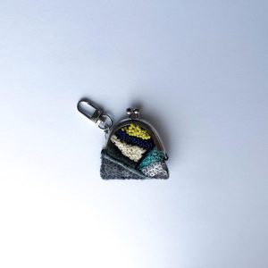 黑彩珠迷你手工刺繡零錢鑰匙口金包：圖片 1