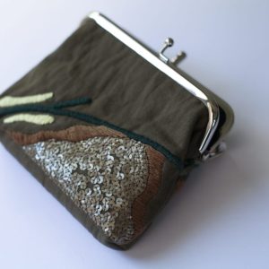 橄欖綠手工刺繡口金包：圖片 6