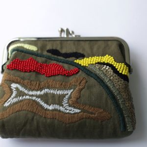 橄欖綠手工刺繡口金包：圖片 4