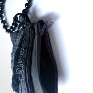 黑色手工刺繡拉鍊零錢包：圖片 13