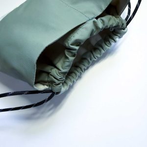 淺色牛仔手工刺繡束口袋：圖片 9