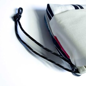 米色條紋手工刺繡束口袋no.2：圖片 8