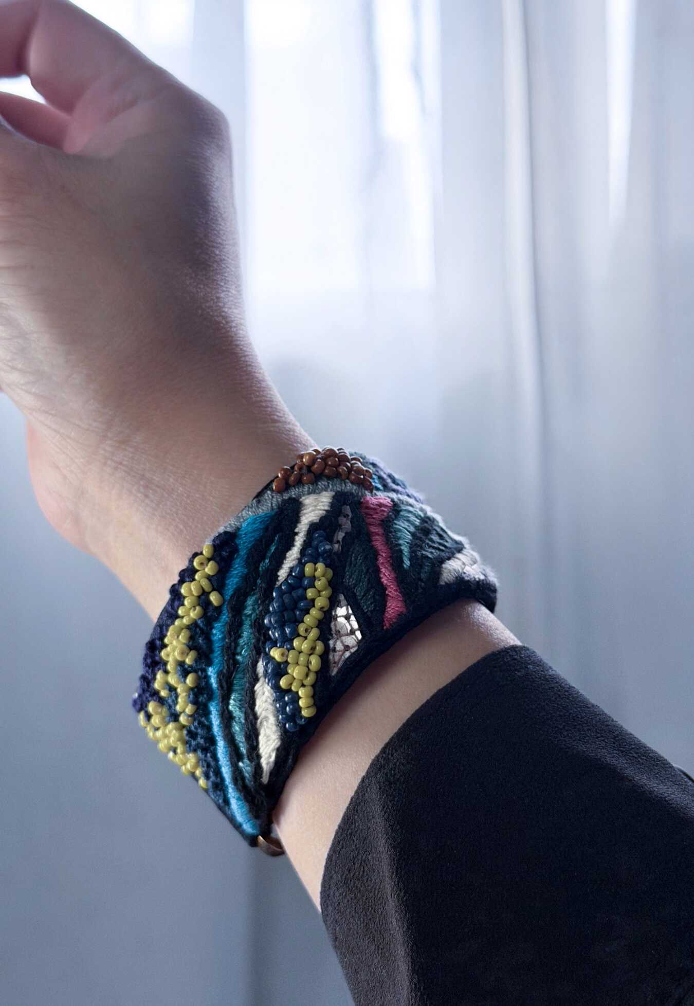 手工刺繡寬/彩珠手環：圖片 6