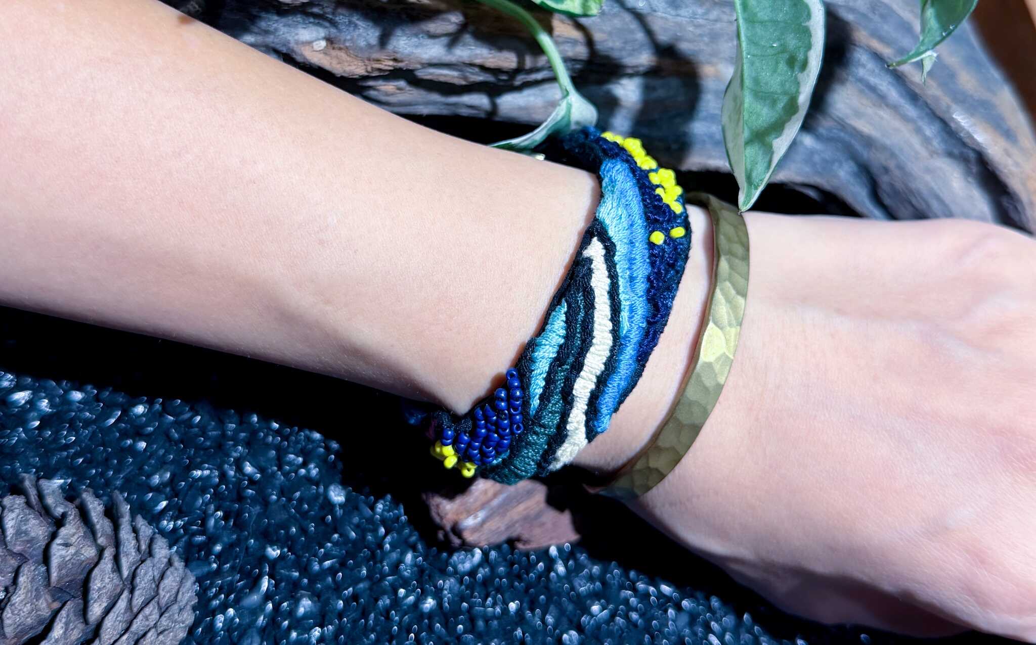 手工刺繡窄彩珠手環：圖片 6