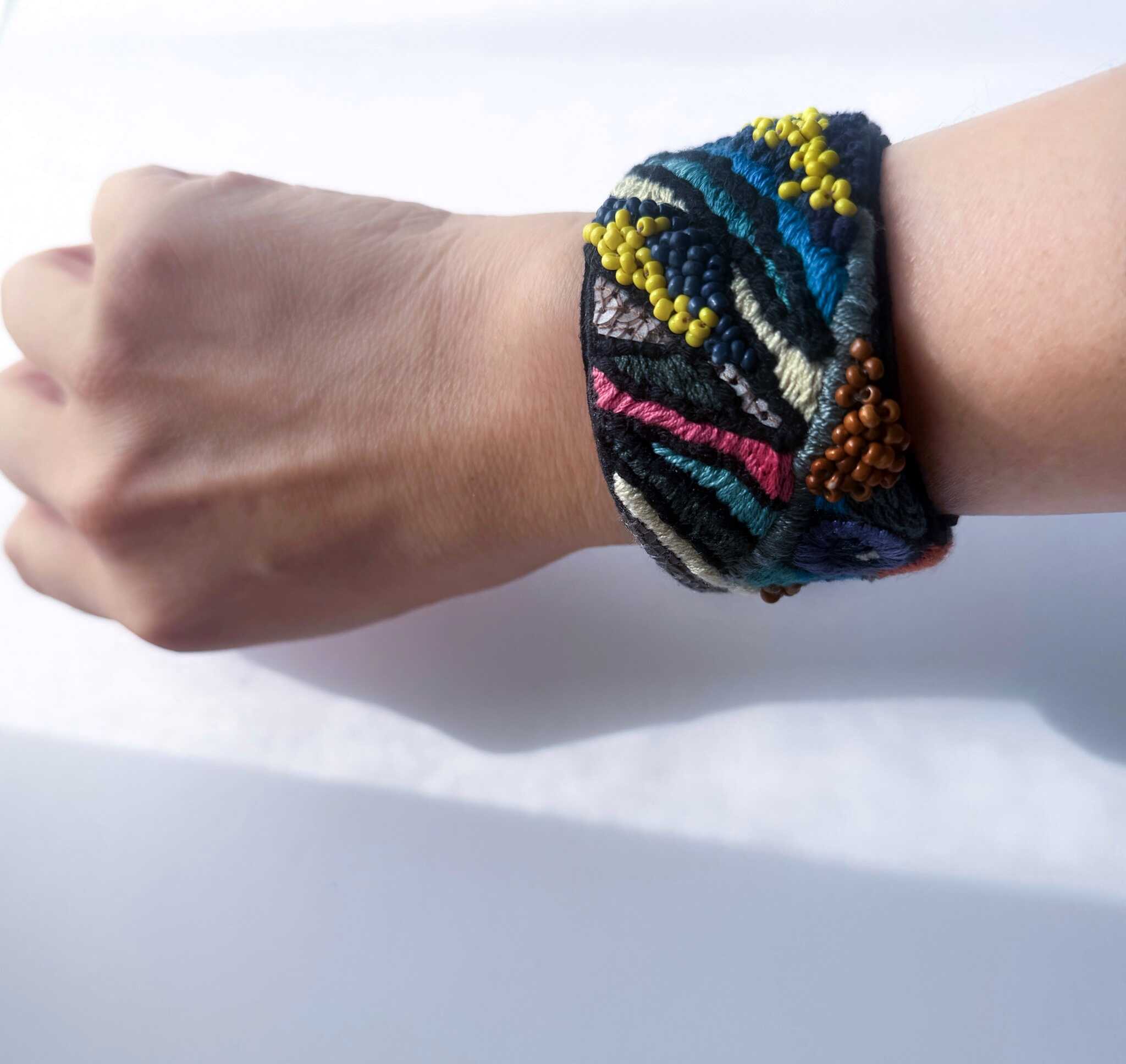 手工刺繡寬/彩珠手環：圖片 7