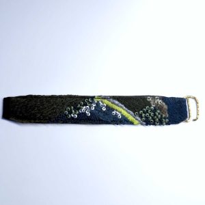手工刺繡窄/橄欖綠螢光線手環：圖片 8