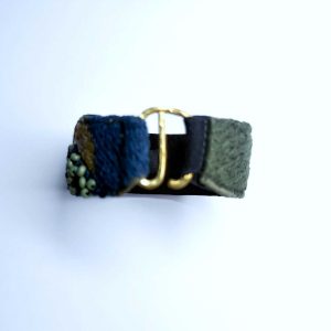 手工刺繡窄/橄欖綠螢光線手環：圖片 7