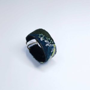 手工刺繡窄/橄欖綠螢光線手環：圖片 5
