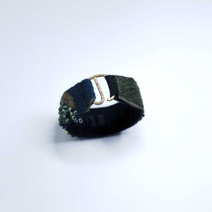 手工刺繡窄/橄欖綠螢光線手環：圖片 6